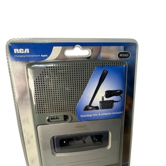 RCA Cassette Recorder RP3503 with Standup Mic & Adapter- New- Sealed - Picture 2 of 11